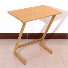 Load image into Gallery viewer, 60x40x65cm Z-shaped Bamboo Sofa Side Table Sandal Wood Color