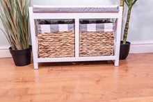 Load image into Gallery viewer, Ramsey 2 Drawers White Seated Storage Bench