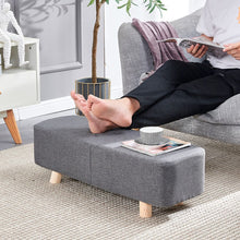 Load image into Gallery viewer, Bench Footstool Footrest Pouffe Chair Stool Padded Chair Stool With Wooden 4 Leg for Living Room Bedroom Hallway(Dark Gery)