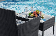 Load image into Gallery viewer, Black 4 Piece Rattan Garden Furniture Set