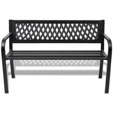 Load image into Gallery viewer, Garden Bench 118 cm Steel Black