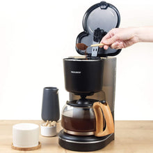 Load image into Gallery viewer, Progress Scandi 1.25Lt Coffee Maker Black & Wood Effect Stylish Finish