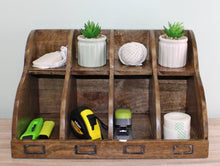 Load image into Gallery viewer, Mango Wood 8 Section Desktop Organiser