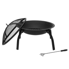 Load image into Gallery viewer, 22" Four - legged Folding Iron Brazier Wood Burning Fire Pit Decoration for Backyard Poolside
