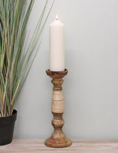 Load image into Gallery viewer, Natural Interiors Mango Wood Candlestick, 35cm.
