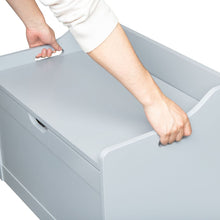 Load image into Gallery viewer, Storage Chest, Entryway Bench with 2 Safety Hinges, Wooden Toy Box, Gray