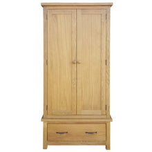 Load image into Gallery viewer, Wardrobe with 1 Drawer 90x52x183 cm Solid Oak Wood