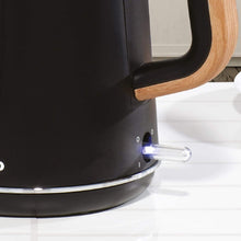 Load image into Gallery viewer, Daewoo Stockholm 1.7L Wood Effect Handle Cordless Design Black Kettle
