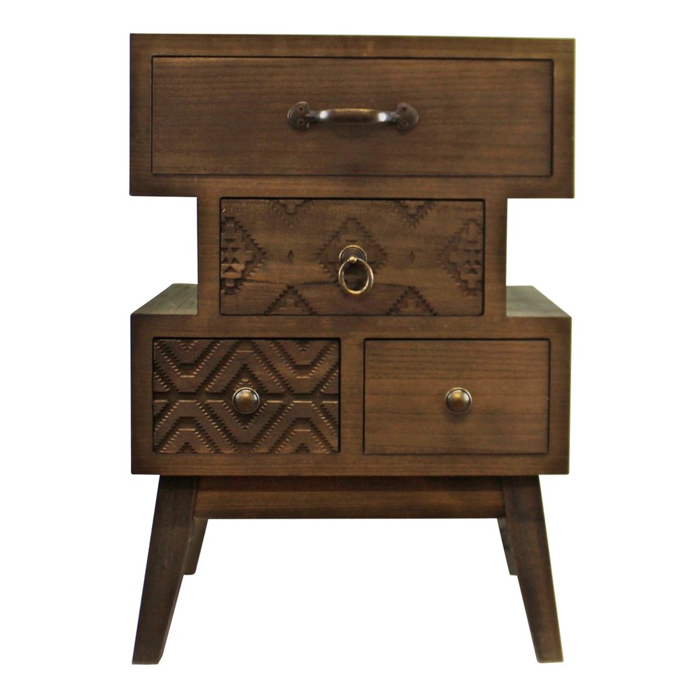 4 Drawer Dark Wood Kasbah Drawer Unit