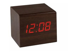 Load image into Gallery viewer, Precision Wood finish alarm clock with calendar and snooze
