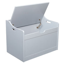 Load image into Gallery viewer, Storage Chest, Entryway Bench with 2 Safety Hinges, Wooden Toy Box, Gray
