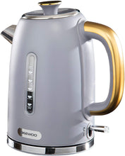 Load image into Gallery viewer, Daewoo Astoria Stainless Steel Lid Opening and Auto/Manual Switch Off Options (220-240V) Boil Dry Protection and Cord Storage, Timeless Design for Any Kitchen, 1.7L Kettle (Grey)
