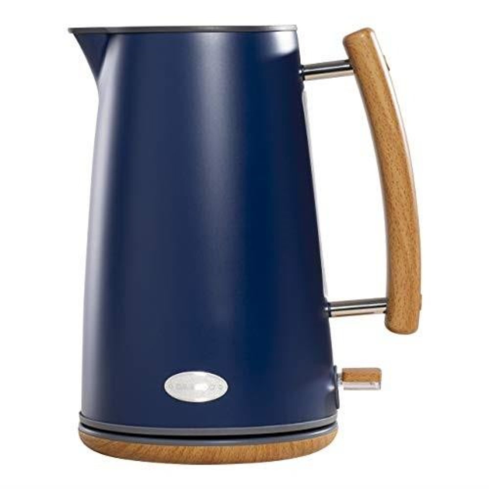 Daewoo Skandik 1.7L Electric Blue Kettle Rapid Boil Cordless Wood Effect Handle