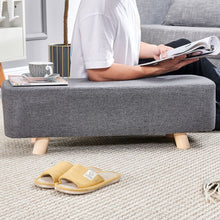 Load image into Gallery viewer, Bench Footstool Footrest Pouffe Chair Stool Padded Chair Stool With Wooden 4 Leg for Living Room Bedroom Hallway(Dark Gery)
