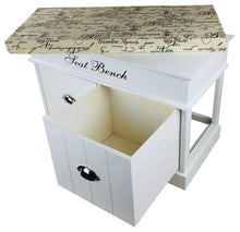 Load image into Gallery viewer, White Seat Bench With 2 Drawers &amp; Lid 70cm
