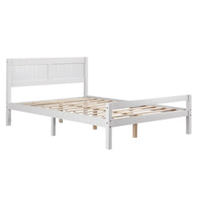 Load image into Gallery viewer, Vertical Board Bed Head Horizontal Bar Bed End Solid Wood Bed White 4FT6
