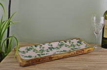 Load image into Gallery viewer, Wood &amp; Enamel Eucalyptus Design Serving Plate
