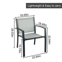 Load image into Gallery viewer, Grey Garden Furniture Set 2 Seater, Indoor Outdoor 3 Piece set Patio Furniture Set, Garden Table and Chairs, 2 ArmChairs + Glass Coffee Table Suitable for Patio Backyard Poolside
