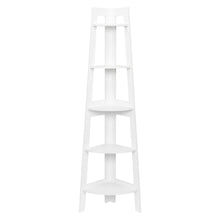 Load image into Gallery viewer, 5 Tier Corner Shelf Stand Wood Display Storage Home Furniture White
