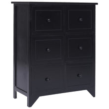 Load image into Gallery viewer, Chic Wooden Side Cabinet with 6 Drawers Paulownia Wood 60x30x75 cm
