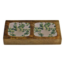 Load image into Gallery viewer, Wood &amp; Enamel 2 Portion Snack Serving Tray
