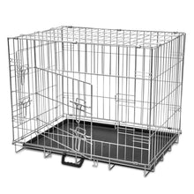 Load image into Gallery viewer, Dog Crate 2/3 Doors w/Tray Fold Metal Pet Cage Kennel House 30"/37"/43"/48"
