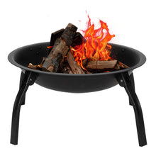 Load image into Gallery viewer, 22&quot; Four - legged Folding Iron Brazier Wood Burning Fire Pit Decoration for Backyard Poolside
