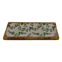 Load image into Gallery viewer, Wood &amp; Enamel Eucalyptus Design Serving Plate
