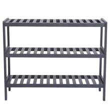 Load image into Gallery viewer, 100% Bamboo Shoe Rack Bench, Shoe Storage, 3-Layer Multi-Functional Cell Shelf, Can Be Used For Entrance Corridor, Bathroom, Living Room And Corridor 70 * 25 * 55 - Grey
