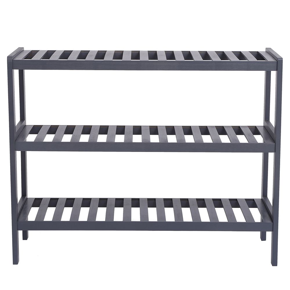 100% Bamboo Shoe Rack Bench, Shoe Storage, 3-Layer Multi-Functional Cell Shelf, Can Be Used For Entrance Corridor, Bathroom, Living Room And Corridor 70 * 25 * 55 - Grey