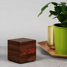 Load image into Gallery viewer, Precision Wood finish alarm clock with calendar and snooze
