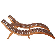 Load image into Gallery viewer, 3 Piece Sunlounger with Tea Table Solid Acacia Wood
