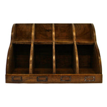 Load image into Gallery viewer, Mango Wood 8 Section Desktop Organiser
