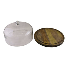 Load image into Gallery viewer, Mango Wood Cake Stand With Glass Dome
