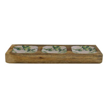 Load image into Gallery viewer, Wood &amp; Enamel 3 Portion Snack Serving Tray
