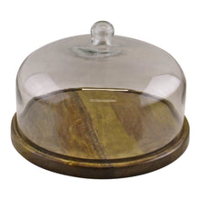 Load image into Gallery viewer, Mango Wood Cake Stand With Glass Dome
