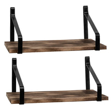 Load image into Gallery viewer, Set of 2 Floating Shelves Wall Mount Rustic Wood Wall Shelves for Kitchen Living Room Bathroom Bedroom
