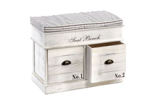 Load image into Gallery viewer, White Wood Seat Bench 2 Drawers 70 x 35 x 50cm
