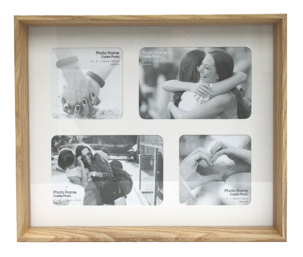 Natural Wood Box Multi Frame For Four Photos