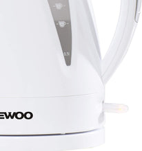 Load image into Gallery viewer, Daewoo Balmoral 1.6L Plastic Kettle (220-240V/50-60Hz/2520-3000W) with Removable &amp; Washable Limescale Filter and 360 Rotation Base, Locking Lid with Auto &amp; Manual Switch Off and LED Indicator - White
