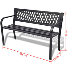Load image into Gallery viewer, Garden Bench 118 cm Steel Black
