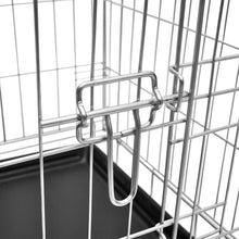 Load image into Gallery viewer, Dog Crate 2/3 Doors w/Tray Fold Metal Pet Cage Kennel House 30"/37"/43"/48"
