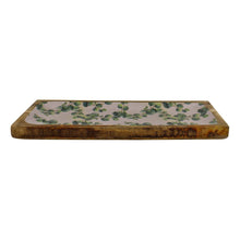 Load image into Gallery viewer, Wood &amp; Enamel Eucalyptus Design Serving Plate
