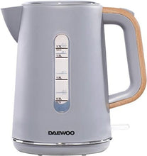 Load image into Gallery viewer, Daewoo Stockholm 1.7L Electric Kettle 2200W Cordless Wood Effect Matte Grey
