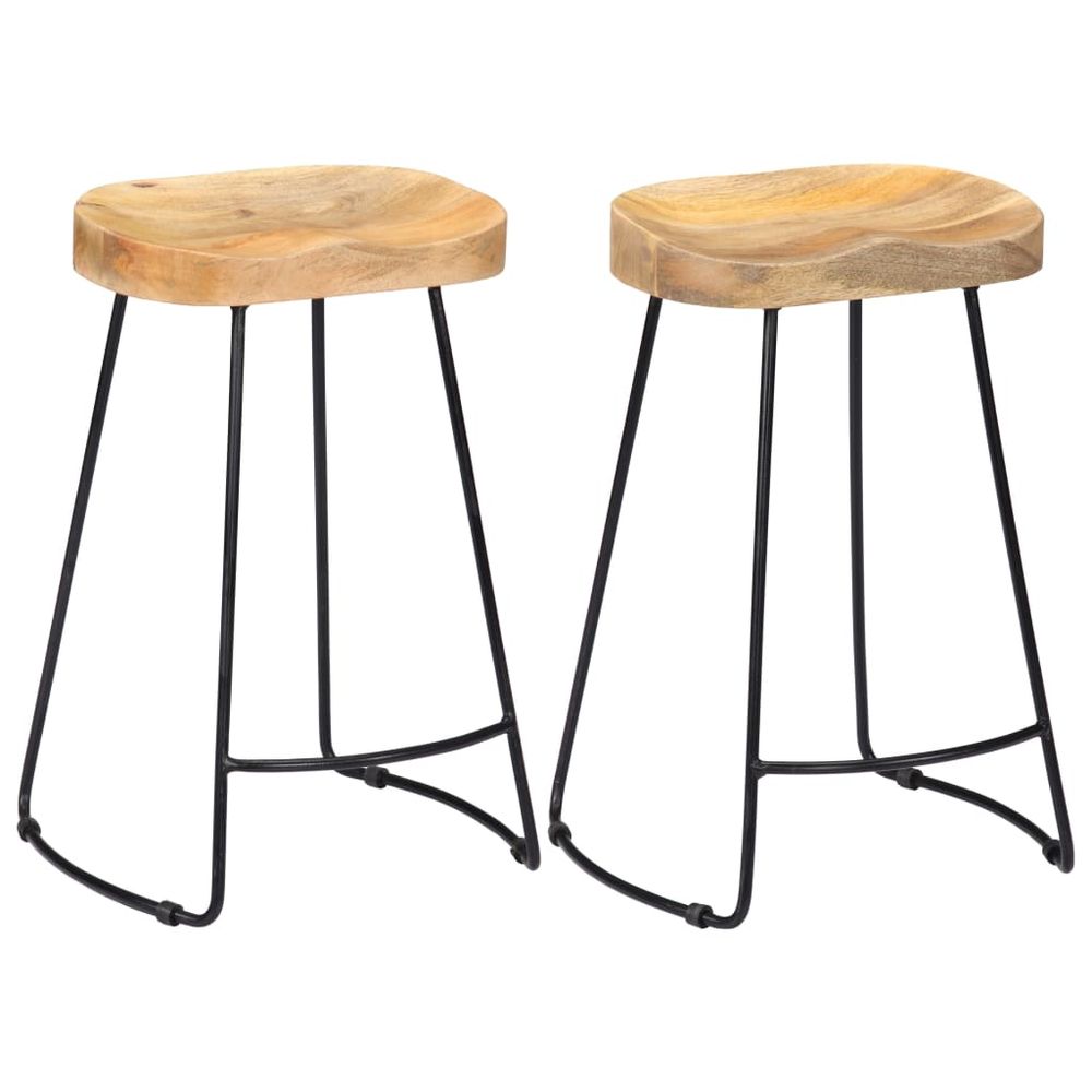 Gavin Bar Stools 2 pcs Solid Mango Wood