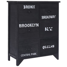Load image into Gallery viewer, Chic Wooden Side Cabinet with 6 Drawers Paulownia Wood 60x30x75 cm
