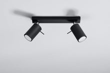 Load image into Gallery viewer, Ceiling Lamp RING 2 Black Rotating Tube Modern Loft Design GU10
