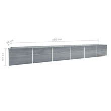 Load image into Gallery viewer, Garden Raised Bed Galvanised Steel 600x80x77 cm Grey
