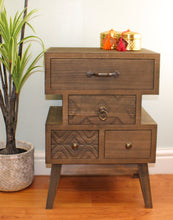 Load image into Gallery viewer, 4 Drawer Dark Wood Kasbah Drawer Unit
