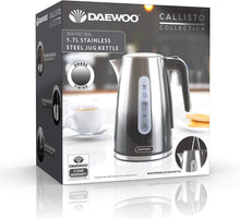 Load image into Gallery viewer, Daewoo Callisto Mirror Finish 1.7L Kettle, Removable &amp; Washable Limescale Filter, Manual Lid Opening, Auto/Manual Switch Off Options, Fully Rotational Base, Concealed Heating Element- Ombre Effect
